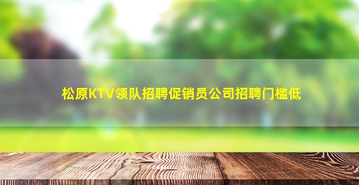 松原KTV领队招聘促销员公司招聘门槛低